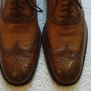 Zara | Shoes | Zara Brown Leather Short Wing Brogue Shoes Us  display picture 3